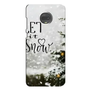 Новорічні, Святкові Чохли для Motorola MOTO G7 Plus - 2024 год (Let it snow)