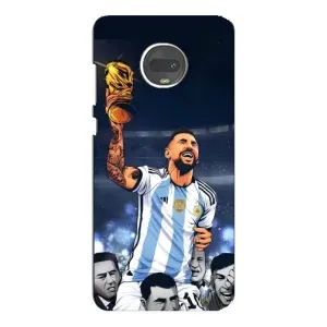 Чохли для Motorola MOTO G7 Plus (Leo чемпіон) (AlphaPrint) (Мессі з кубком)