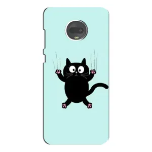 Чохол з принтом для Motorola MOTO G7 Plus (AlphaPrint) Модні коти (Падаючий кіт)