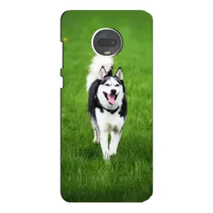 Чохол з Хаскі Motorola Moto G7 Plus - (AlphaPrint) (Радісний Хаскі)
