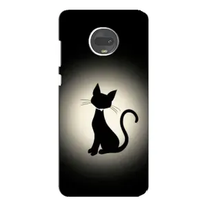 Чохол з принтом для Motorola MOTO G7 Plus (AlphaPrint) Модні коти (Силует котика)