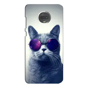 Чохол з принтом для Motorola MOTO G7 Plus (AlphaPrint) Модні коти (Стильний кіт)