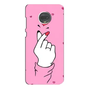 Чохол з принтом для Motorola MOTO G7 (AlphaPrint - Знак сердечка)