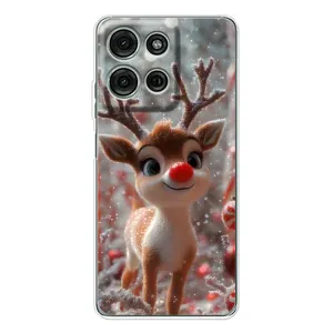 Яркий чехол для Motorola Moto G75 с Зимними Оленятами