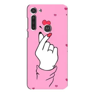 Чехол с принтом для Motorola MOTO G8 (AlphaPrint - Знак сердечка)