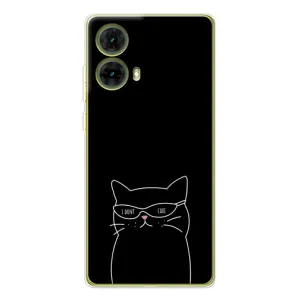 Чохол з малюнком кіт на Motorola MOTO G85 (Байдужий кіт)