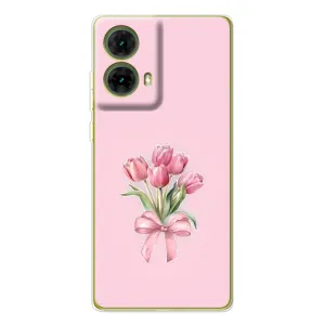 Чохол з розовим принтом для Motorola MOTO G85 (Букет квітів)