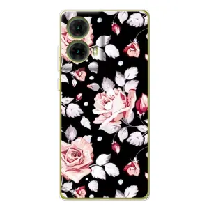 Чохли з квітами для Motorola MOTO G85 (VPrint) (Квіти на чорному)