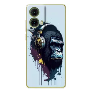 Чохол з Мавпами Motorola MOTO G85 - (AlphaPrint) (Горила в навушниках)