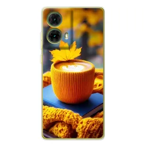 Чохол з унікальним дизайном 'Осінь з кавою' для Motorola MOTO G85 (Кава на жовтому пледі)