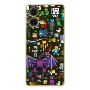 Чохол Майнкрафт на Motorola MOTO G85 (AlphaPrint) Minecraft (Колаж Майнкрафт)