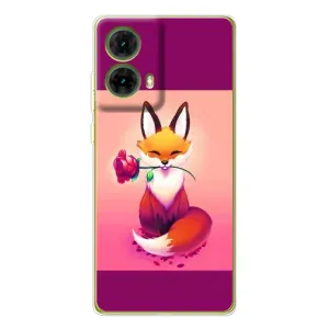 Чохли з картинкою Лисичка для Motorola MOTO G85 (VPrint) (Лиса з трояндою)
