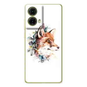 Чохли з картинкою Лисичка для Motorola MOTO G85 (VPrint) (Лиса в квітах)