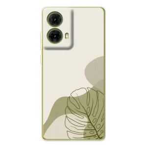 Силконовий чохол з принтом в квітах на Motorola MOTO G85 (Зелена монстера дизайн)