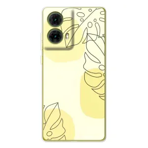 Силконовий чохол з принтом в квітах на Motorola MOTO G85 (Жовта монстера арт)
