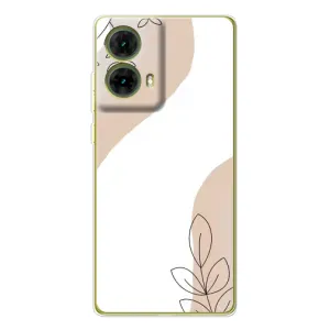 Силконовий чохол з принтом в квітах на Motorola MOTO G85 (Нюдова гілочка абстракція)