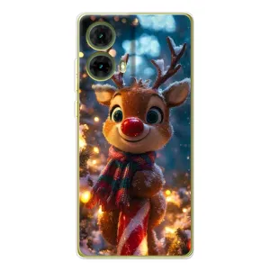 Яскравий чохол для Motorola MOTO G85 з Зимові Оленята (Олень з шарфом)