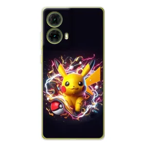 Чохол з Пікачу на Motorola MOTO G85 (Пікачу з м'ячем)