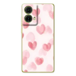 Чохол з розовим принтом для Motorola MOTO G85 (Рожеві сердечки)