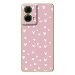 Чохол з розовим принтом для Motorola MOTO G85 (Сердечки на рожевому)