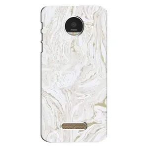 Мраморный чехол на Motorola MOTO Z Play (VPrint) (Белый мрамор)