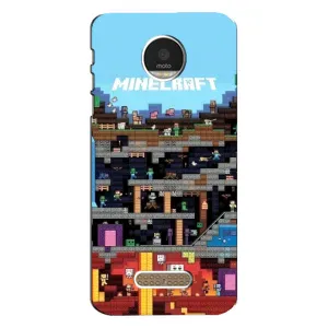 Чехол Майнкрафт на Motorola MOTO Z Play (AlphaPrint) Minecraft (фон Minecraft)