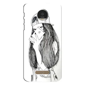 Чохол з друком для Motorola MOTO Z Play - (Мода) (AlphaPrint) (Фото дівчини)