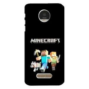 Чехол Майнкрафт на Motorola MOTO Z Play (AlphaPrint) Minecraft (герои Minecraft)