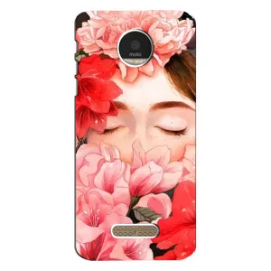 Чехлы (ART) Цветы на Motorola MOTO Z Play (VPrint) (Глаза в цветах)