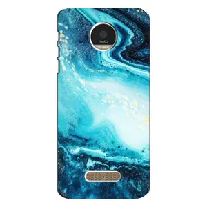 Мраморный чехол на Motorola MOTO Z Play (VPrint) (Голубой мрамор)