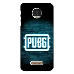 Чехол PUBG для Мото З Плей (AlphaPrint) (Лого PUBG)
