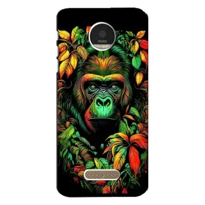 Чохол з Мавпами Motorola MOTO Z Play - (AlphaPrint) (Мавпа в квітах)
