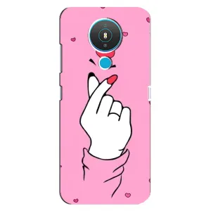 Чехол с принтом для Nokia 1.4 (AlphaPrint - Знак сердечка)