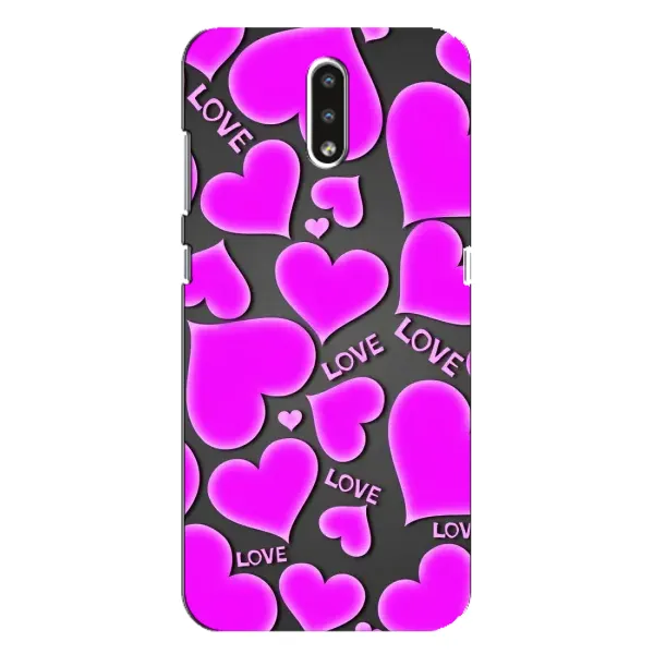 Чохол з принтом «Pink hearts» для Nokia 2.3