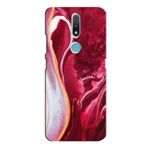 Чехол с принтом «Мрамор красный» для Nokia 2.4
