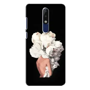 Чехлы (ART) Цветы на Nokia 5.1 Plus (X5) (VPrint) (Білі квіти)