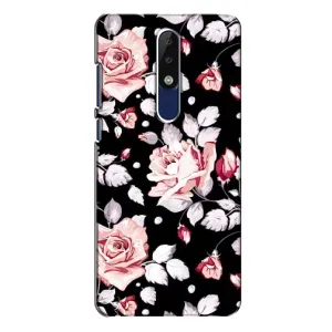 Чохли з квітами для Nokia 5.1 Plus (X5) (VPrint) (Квіти на чорному)