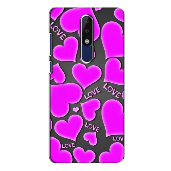 Чохол з принтом «Pink hearts» для Nokia 5.1 Plus (X5) Чохол з принтом «Pink hearts» для Nokia 5.1 Plus (X5)