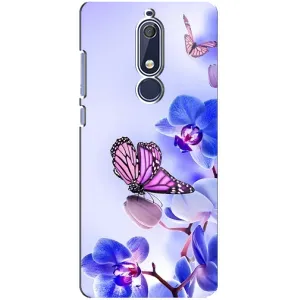 Чехлы с Цветами для Nokia 5 2018, 5.1 (VPrint) (Бабочка на цветочке)
