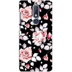 Чехлы с Цветами для Nokia 5 2018, 5.1 (VPrint) (Цветочки на черном)