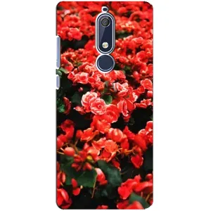 Чехлы с Цветами для Nokia 5 2018, 5.1 (VPrint) (Цветы красные)