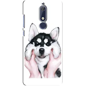 Чехлы с собаками для Nokia 5 2018, 5.1 (VPrint) (Довольный Хаски)