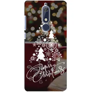 Рождественские Чехлы для Nokia 5 2018, 5.1 (VPrint) (Елочка узорная)