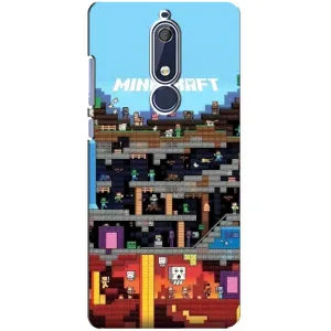Чехол Майнкрафт на Nokia 5 2018, 5.1 (AlphaPrint) Minecraft (фон Minecraft)