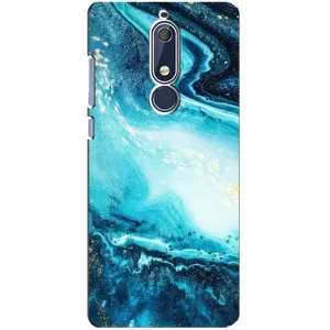 Мраморный чехол на Nokia 5 2018, 5.1 (VPrint) (Голубой мрамор)