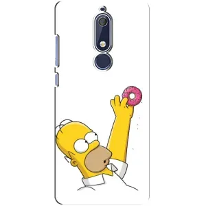 Чехол с Симпсонами для Nokia 5 2018, 5.1 (VPrint) (Гомер с пончиком)