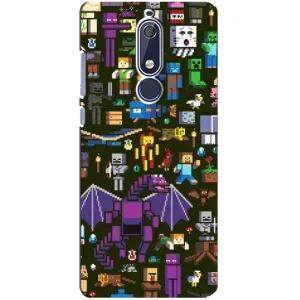 Чехол Майнкрафт на Nokia 5 2018, 5.1 (AlphaPrint) Minecraft (Коллаж Майнкрафт)