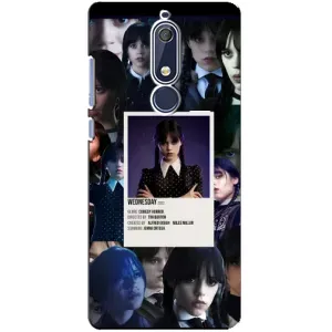 Чехлы Венсдей на Nokia 5 2018, 5.1 Уэнсдей (AlphaPrint) (коллаж Уэнздей)