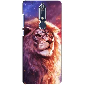 Чехол со Львом для Nokia 5 2018, 5.1 (VPrint) (Красочный Лев)