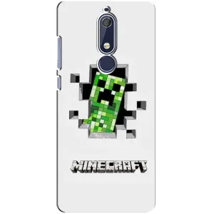 Чехол Майнкрафт на Nokia 5 2018, 5.1 (AlphaPrint) Minecraft (крипер Майнкрафт)